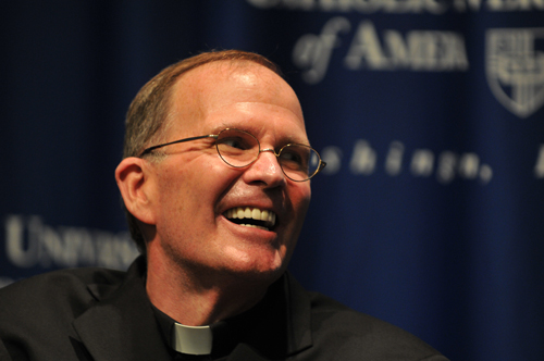 Father O'Connell smiling